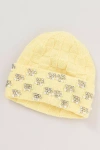 Maeve Checkered Crystal Beanie In Yellow