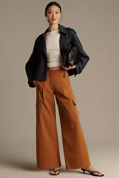 Maeve Chino Cargo Trousers Pants In Brown