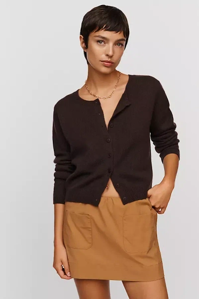 Maeve Chopped Blazer Mini Skirt In Brown