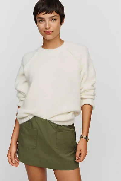 Maeve Chopped Blazer Mini Skirt In Green