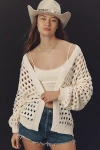 Maeve Chunky Open-stitch Cardigan In Sand