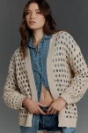 Maeve Chunky Open-stitch Cardigan In Neutral