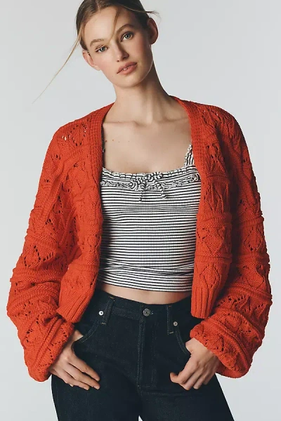 Maeve Chunky Tape Yarn Cardigan Sweater In Multi