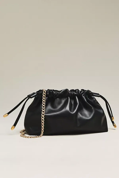 Maeve Cinched Leather Clutch In Black