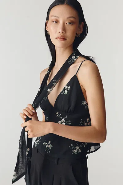 Maeve Clara Scarf-neck Cami In Black