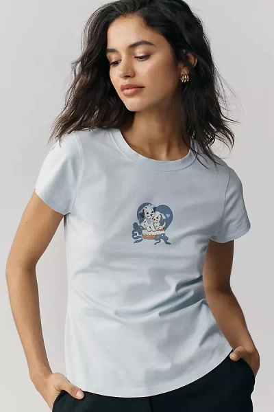 Maeve Classic Cotton Blend Tee In Blue