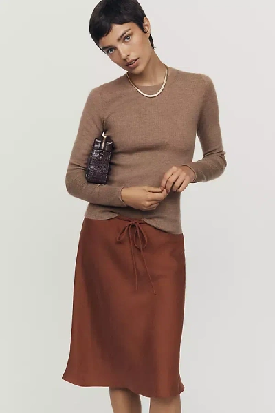 Maeve Classic Midi Skirt In Brown