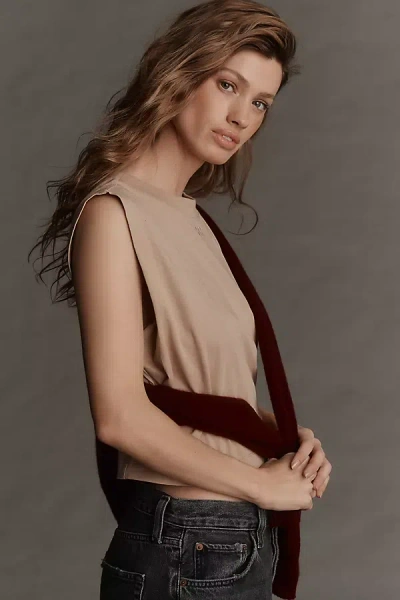 Maeve Classic Muscle Tee In Neutral