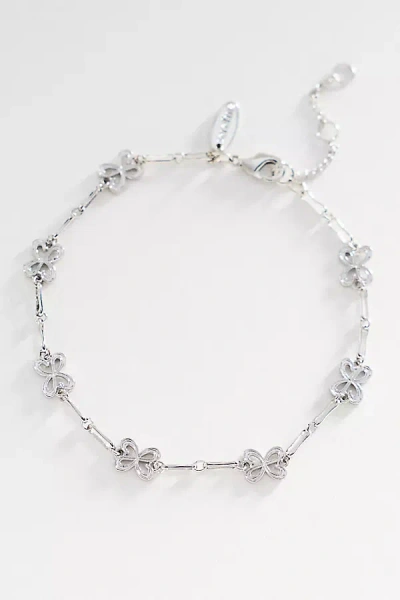 Maeve Clover Chain Wrap Bracelet In Silver