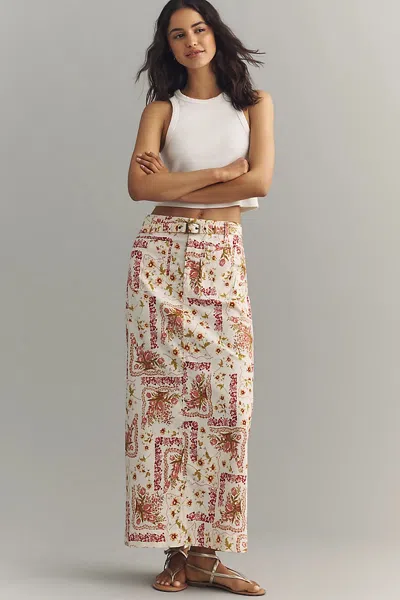 Maeve Colette Belted Maxi Skirt In Brown