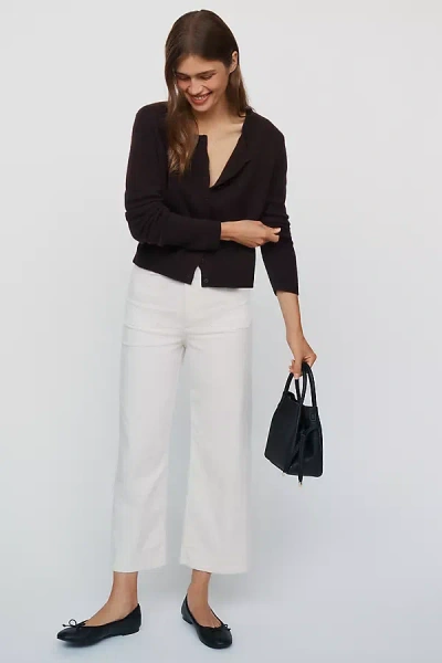 Maeve Colette Corduroy Crop Wide-leg Pants In White