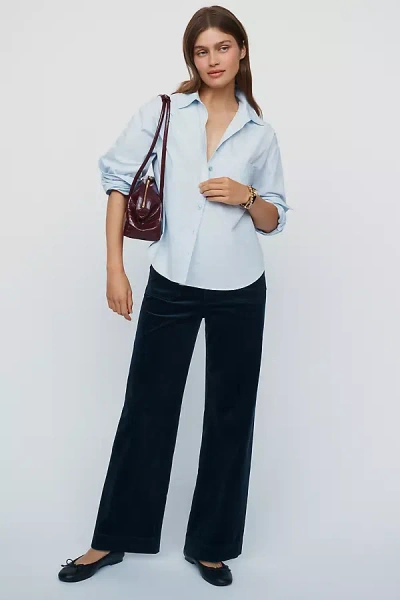 Maeve Colette Corduroy Full Length Wide Leg Pants In Blue