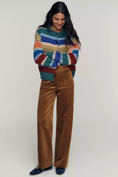 Maeve Colette Corduroy High-rise Wide-leg Full-length Pants In Multi