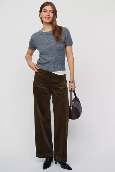 Maeve Colette Corduroy High-rise Wide-leg Full-length Pants In Brown