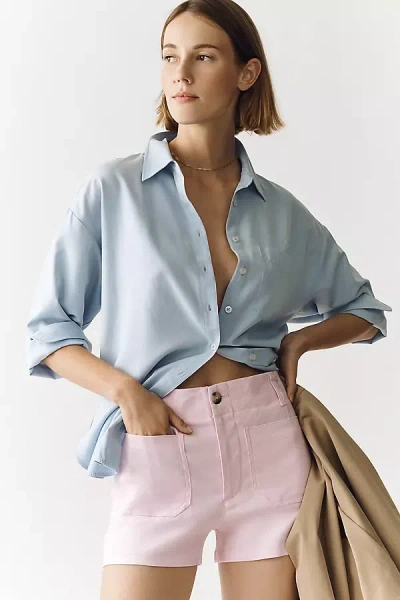Maeve Colette European Linen Stretch Shorts In Pink