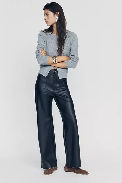 Maeve Colette Faux-leather Full-length Pants In Black