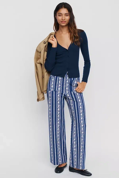 Maeve Colette High Rise Full Length Ponte Pants In Blue