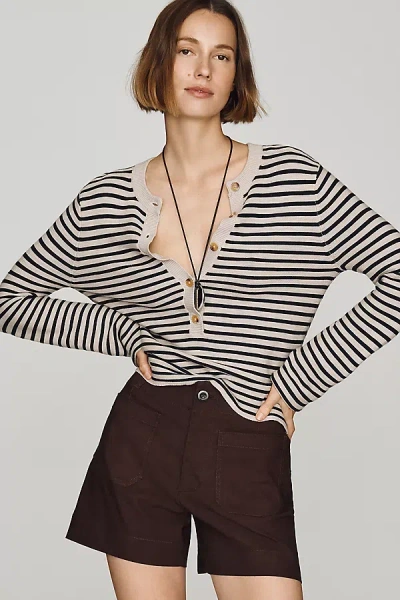 Maeve Colette High-rise Longline Shorts In Brown