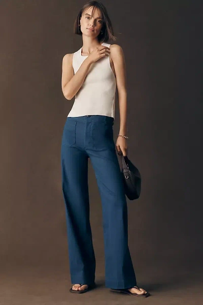 Maeve Colette High-rise Wide-leg Full-length Pants In Blue
