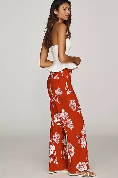 Maeve Colette High-rise Wide-leg Full-length Pants In Red