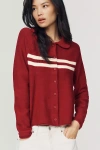 Maeve Collared Cardigan In Red