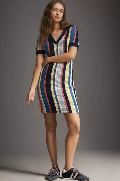Maeve Collared Knit Mini Dress In Multi