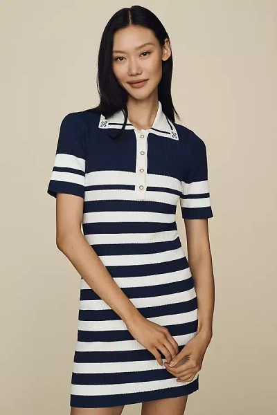 Maeve Collared Mini Sweater Dress In Multi