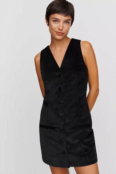 Maeve Corduroy Mini Dress In Black