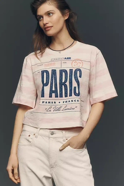 Maeve Cory Short-sleeve Graphic T-shirt Top In Pink