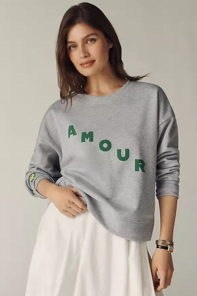 Maeve Cotton Blend Amour Sweatshirt In Gray