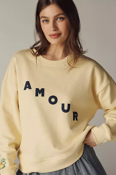Maeve Cotton Blend Amour Sweatshirt In Brown