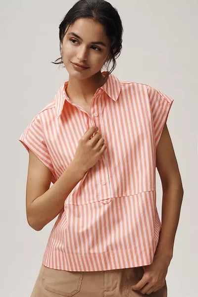 Maeve Cotton Cocoon Muscle Top In Multi