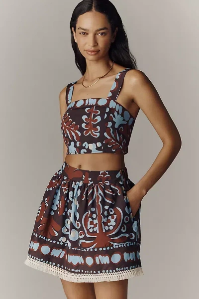Maeve Cotton Crochet-trim Mini Skirt In Multi