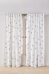 Maeve Cotton Embroidered Bow Curtain In Black