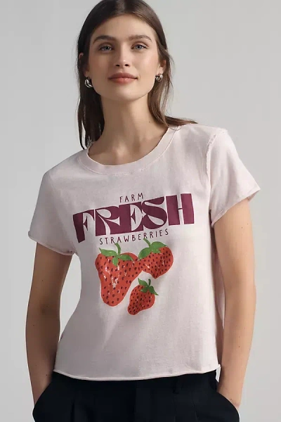 Maeve Cotton Farm Fresh Graphic Tee In Pink