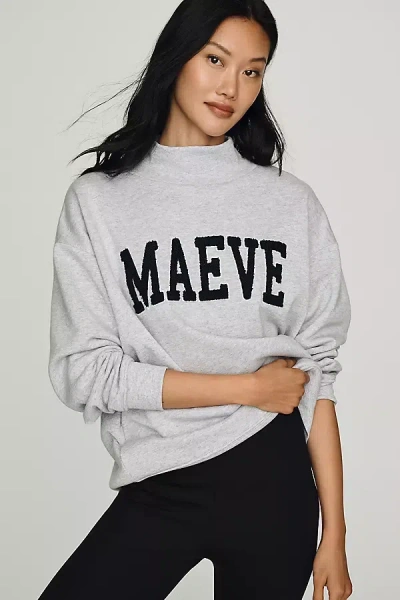 Maeve Cotton Fleece Tufted Sweatshirt In Gray