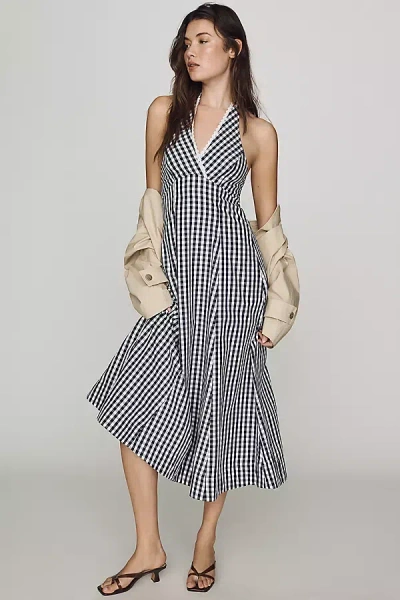 Maeve Cotton Halter Midi Dress In Black