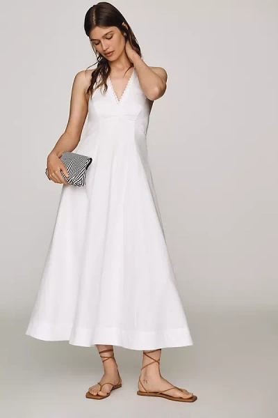 Maeve Cotton Halter Midi Dress In White