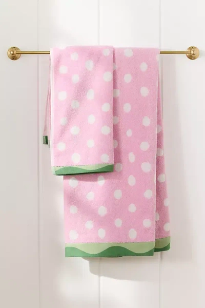 Maeve Cotton Patterned Towel Collection In Pink