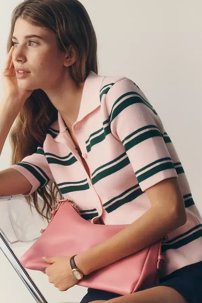 Maeve Cotton Polo Sweater In Green