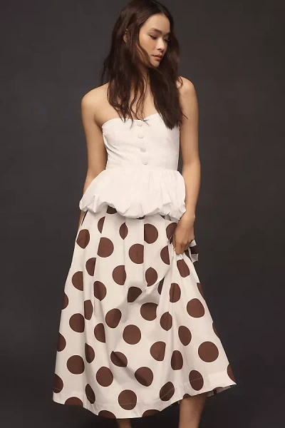 Maeve Cotton Poplin Pleated Midi Skirt