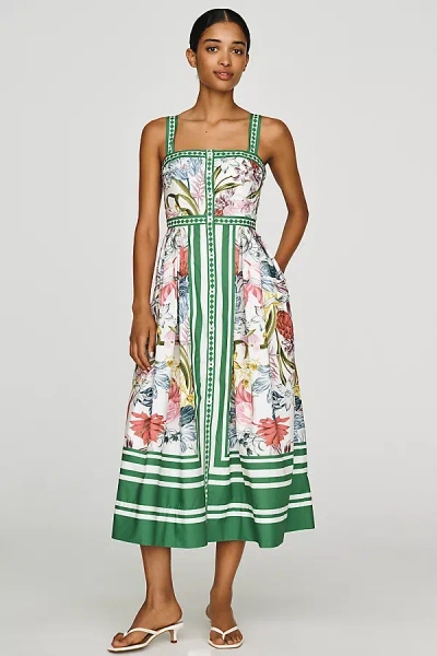 Maeve Cotton Printed Midi Dress In Multi