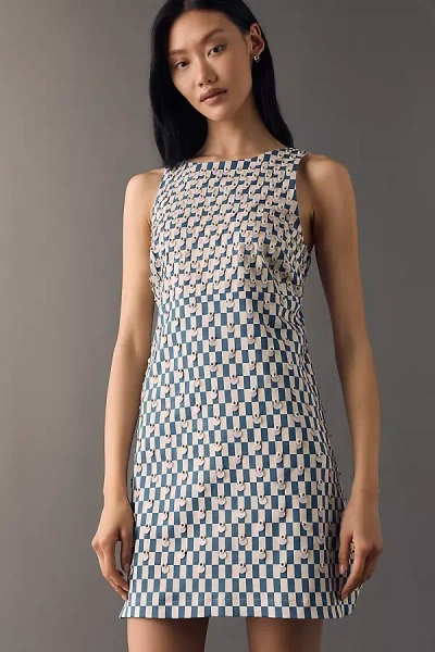 Maeve Cotton Sequin Shift Dress In Neutral