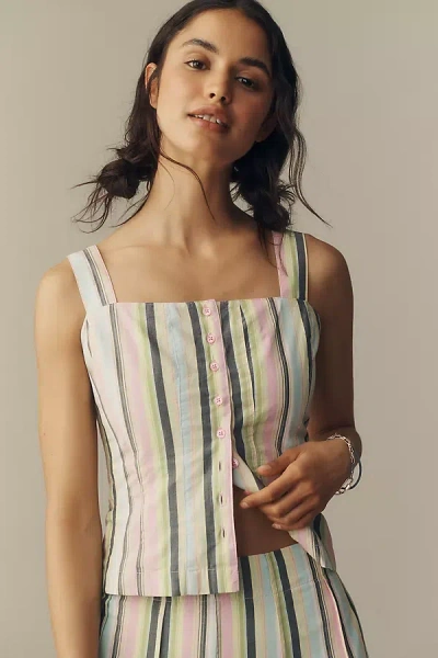 Maeve Cotton Sleeveless Crop Top In Multi