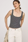 Maeve Cotton Wide Scoop-neck Tank Top In Black
