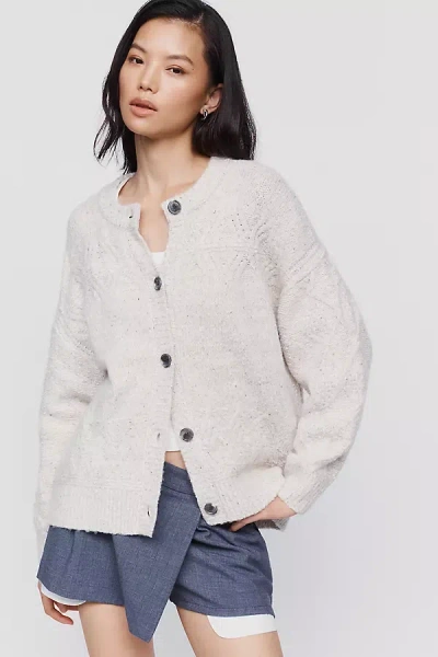 Maeve Cotton Wool Blend Cardigan In White