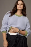 Maeve Cozy Ringer Sweatshirt In Purple