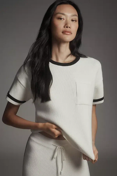 Maeve Crew-neck Boxy Sweater Tee In White