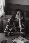 Maeve Crew-neck Cow Print Sweater In Multi