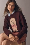 Maeve Crew-neck Dog Icon Pullover Sweater In Multi